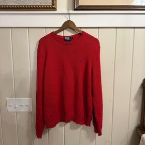 Ralph Lauren Men's Vibrant Red Crewneck Sweater, Size XL